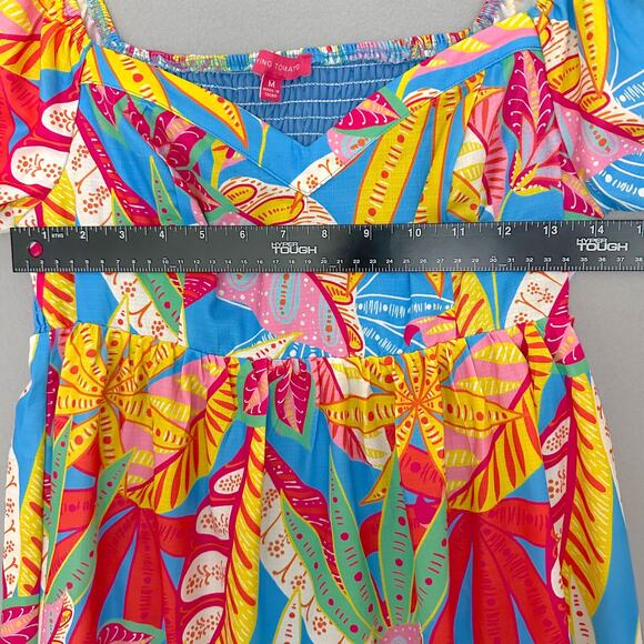 Flying Tomato Blue and Pink Puff Sleeve Sundress - Picture 12 of 13